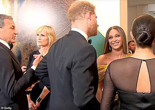 Beyoncé met Prince Harry and Meghan at the premiere of The Lion King in 2019