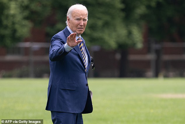 US President Joe Biden waves as he walks towards Marine One. The president has spent the week preparing for the first presidential debate of 2024