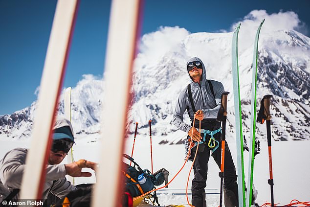 During the 12-day climb he faced mountain storms and temperatures as low as -30 degrees Celsius. Oli and his team are pictured above at Denali Base Camp.