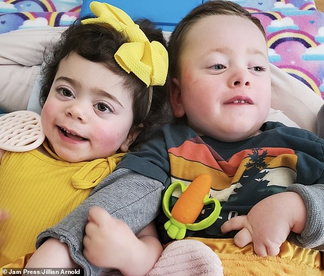 Roman (right) was diagnosed at six months with the severe form of acid sphingomyelinase deficiency type A (ASMD).