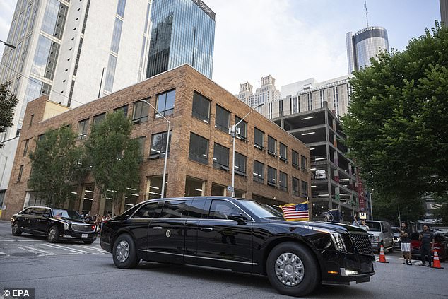 A presidential motorcade in Atlanta