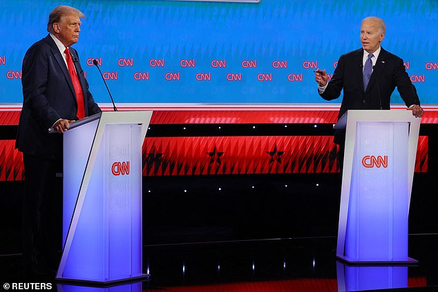 Donald Trump and Joe Biden in the first presidential debate