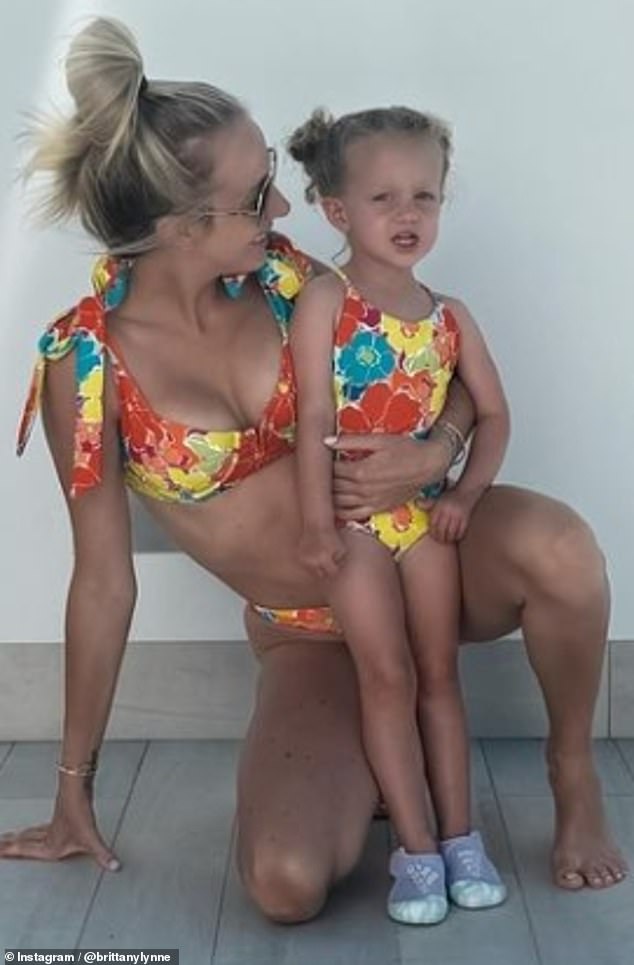 Brittany wowed in a bikini as she posed for a photo with Sterling on the family vacation abroad.