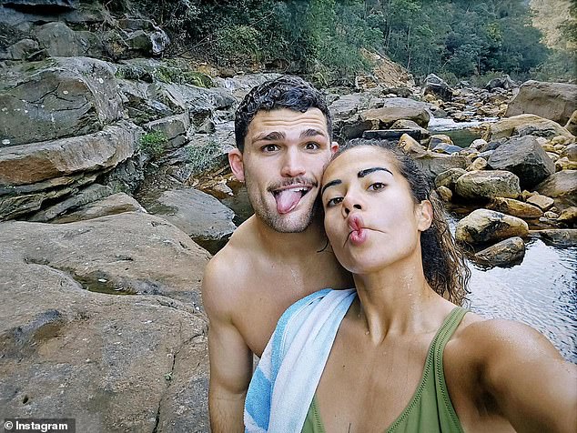 The Australian footballer, 21, took to Instagram on Friday to share a series of photos from her day, including a loving selfie with her rugby player boyfriend Nathan.