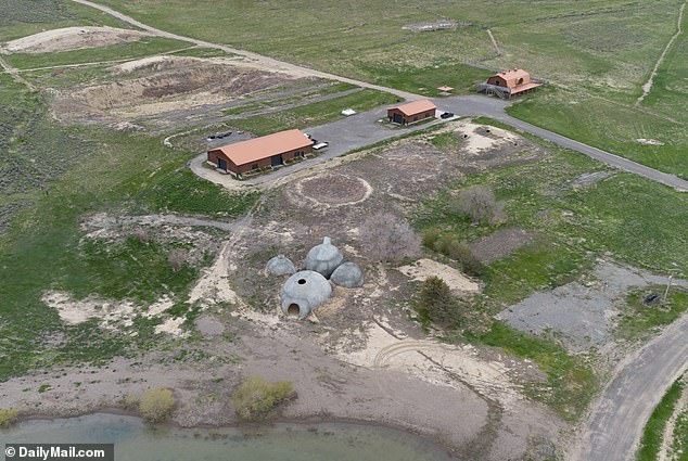 Several structures were photographed on the property adjacent to the domes last month.