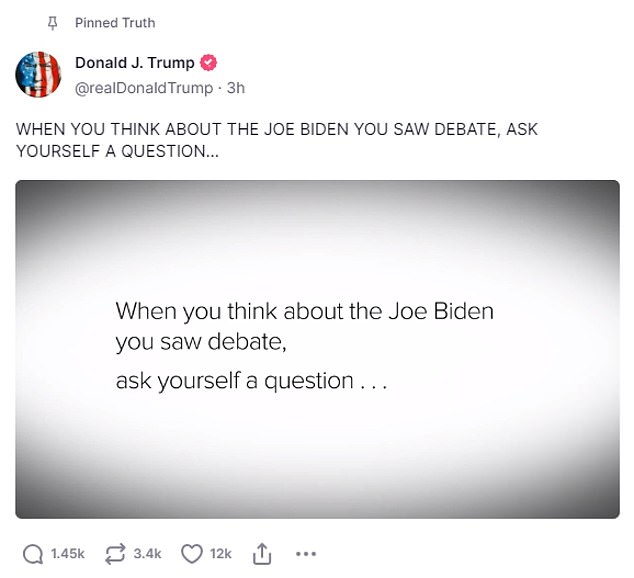 Trump took to TRUTH Social to share a video of Biden's recent mistakes