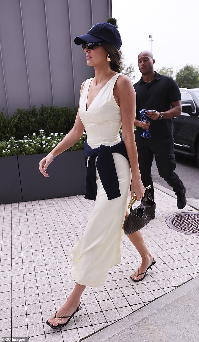 Fashion-forward Kendall Jenner rocked on-trend heels with a flip-flop-inspired style for the 2022 US Open