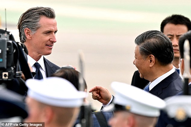 Bloomberg progressive columnist Erika Smith argued that Newsom has been running a parallel campaign as an endorsement of Biden, citing his debate with Florida Governor Ron DeSantis and his meeting with Chinese leader Xi Jinping (pictured ).