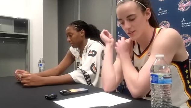 Clark and Boston had an awkward exchange after the Indiana Fever's loss to the Storm.