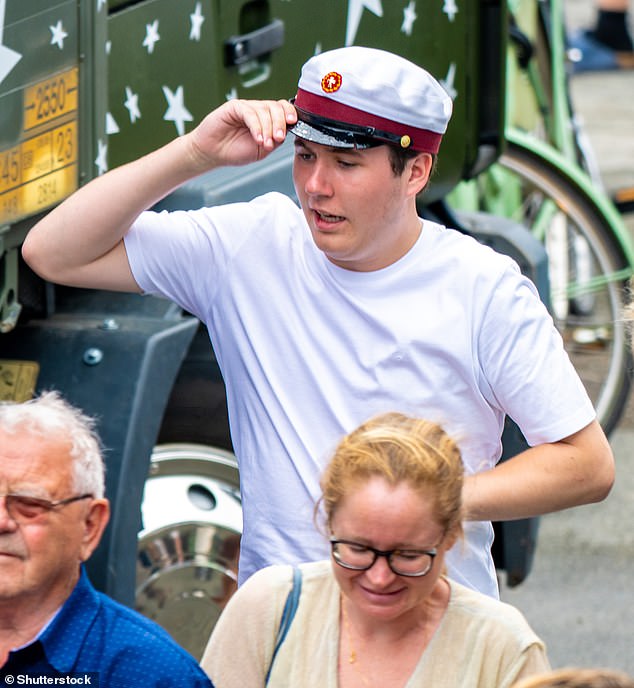 Crown Prince Christian, who is the heir apparent in Denmark, wore a traditional cap to the party.