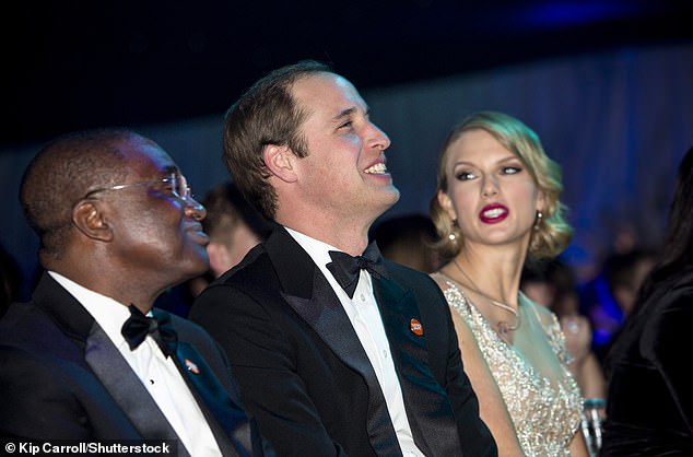 William and Taylor pictured together at the gala dinner at Kensington Palace in 2013, where the two first solidified their special friendship.