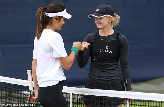 Jones (right) and Raducanu are interested in studying at Oxford when they finish playing.