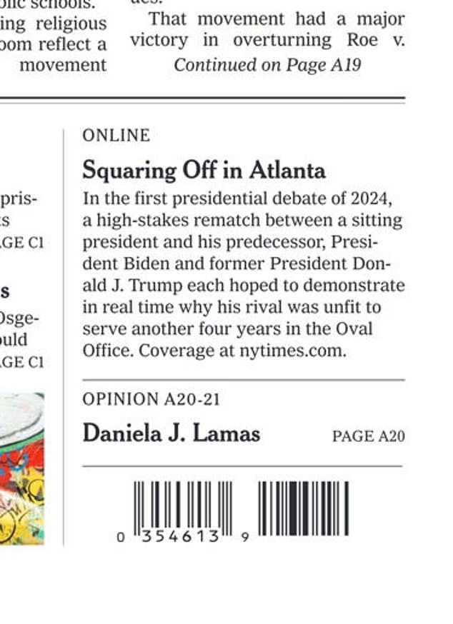 The paper made no mention of the debate, except for a small box at the bottom right of the issue that only briefly mentioned that it was taking place.