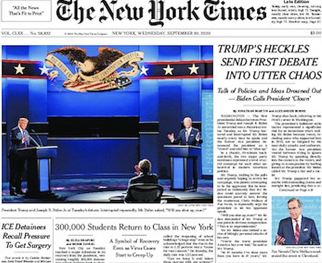 Previous editions of the newspaper after the night of the debate included front-page coverage and analysis.