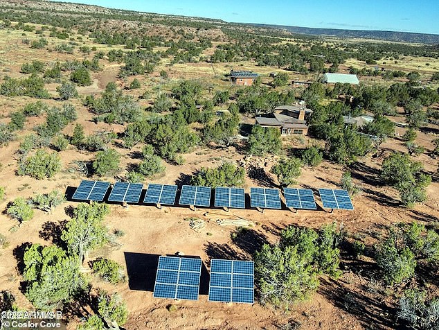 Some buildings have already been built along with some basic solar panels.