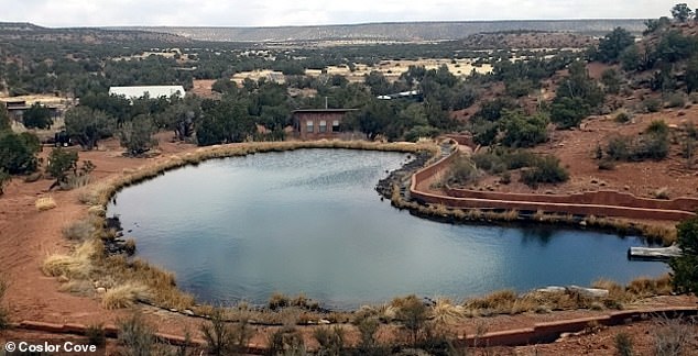 Despite the arid nature of the surrounding countryside, there is a small lake on site.