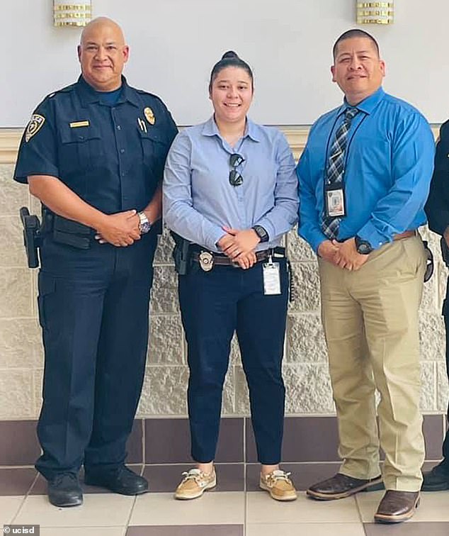 Arredondo (left) and school police officer Adrian Gonzales (right) have been charged with child endangerment for their slow response to the Robb Elementary School shooting that left 21 dead.