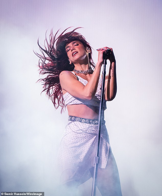 The singer, who headlined the Pyramid stage for the first time, shared her nerves and excitement by shouting 'What the f***' as she spoke to the crowd.