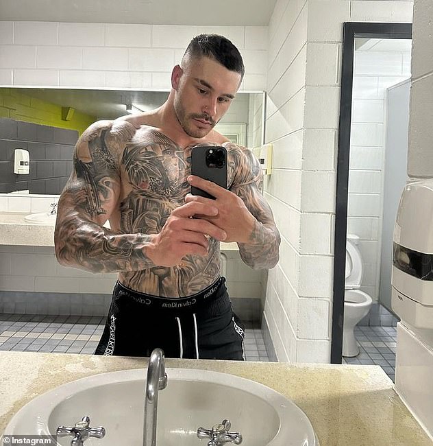 A NSWRL spokesperson previously told Daily Mail Australia that the father-of-one (pictured) had been given an official warning and asked to cover up the tattoos.