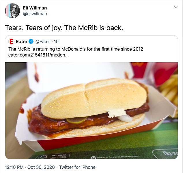 Fans rejoiced when the McRib returned in 2020 for the first time in eight years