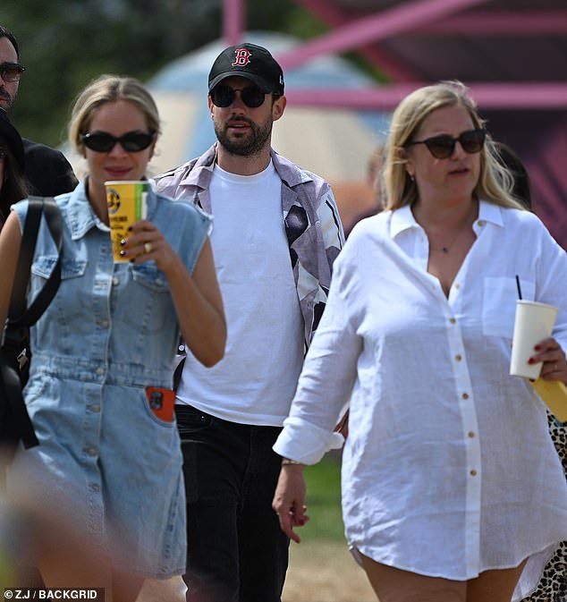 The comedian was seen mingling with other festival-goers.