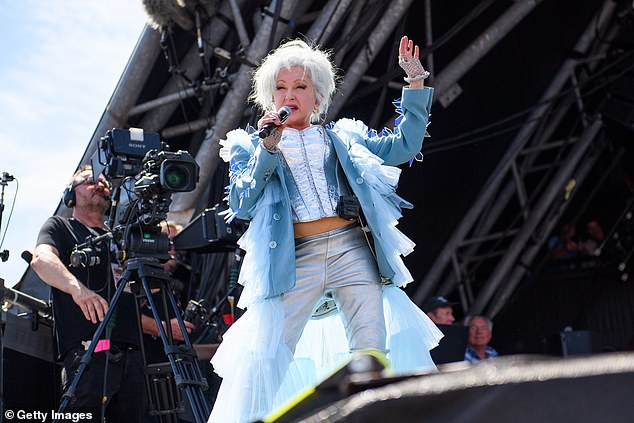 Festival-goers struggled to hear the Girls Just Wanna Have Fun singer's voice as her voice was drowned out by booming bass.