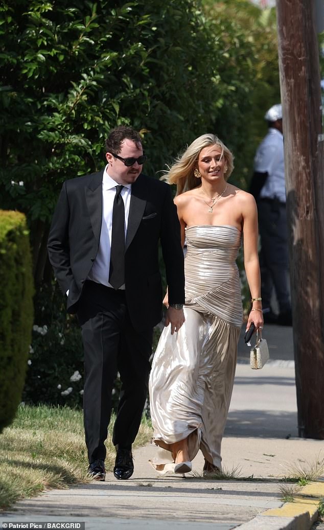 Before McCaffery and Culpo were married, guests entered the chapel beneath an elaborate 12-foot-tall floral arch that workers spent several hours assembling Saturday morning.