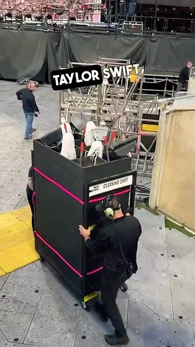 Look What You Made Me Do: Taylor was previously transported to the stadium and backstage area in an oversized cleaning cart during a tour in Texas.