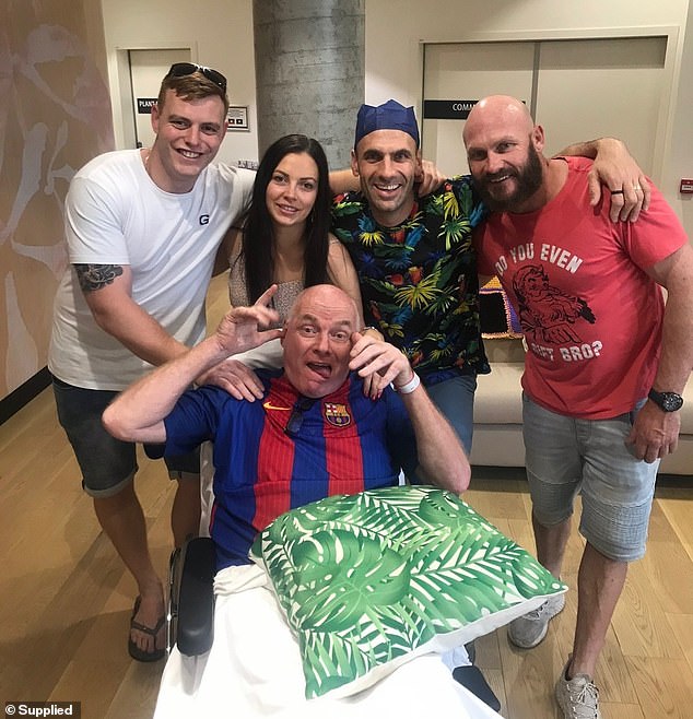 Loved ones celebrated what would be Pattenden's last Christmas in the wellness room at the Albury cancer centre, on a day Williams described as both healthy and sad. She is pictured with her four children.