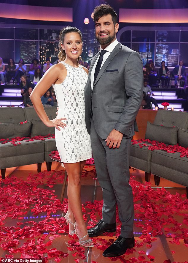 She then starred on The Bachelorette, which aired in 2021, and got engaged to winner Blake Moynes. However, the couple separated in October 2021; the former couple is seen above