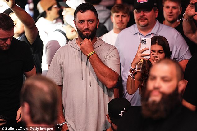 Golfer Jon Rahm was also among the high-profile athletes at the UFC event in Sin City.