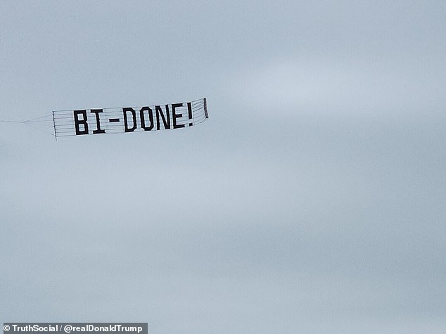 Calls for the president to drop out of the race have grown, including from a plane carrying a banner reading 