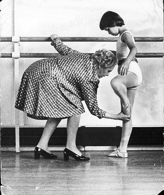 Dame Ninette de Valois corrects Lady Sarah's posture during her lesson with the dance icon