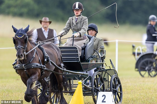 The young royal looked focused as she competed on the second day of the event, where she finished in second place.