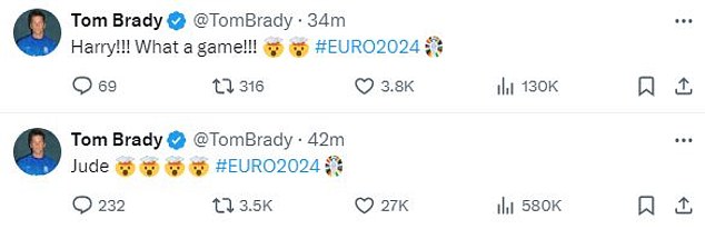 Tom Brady was also overcome with emotion after England's incredible comeback.