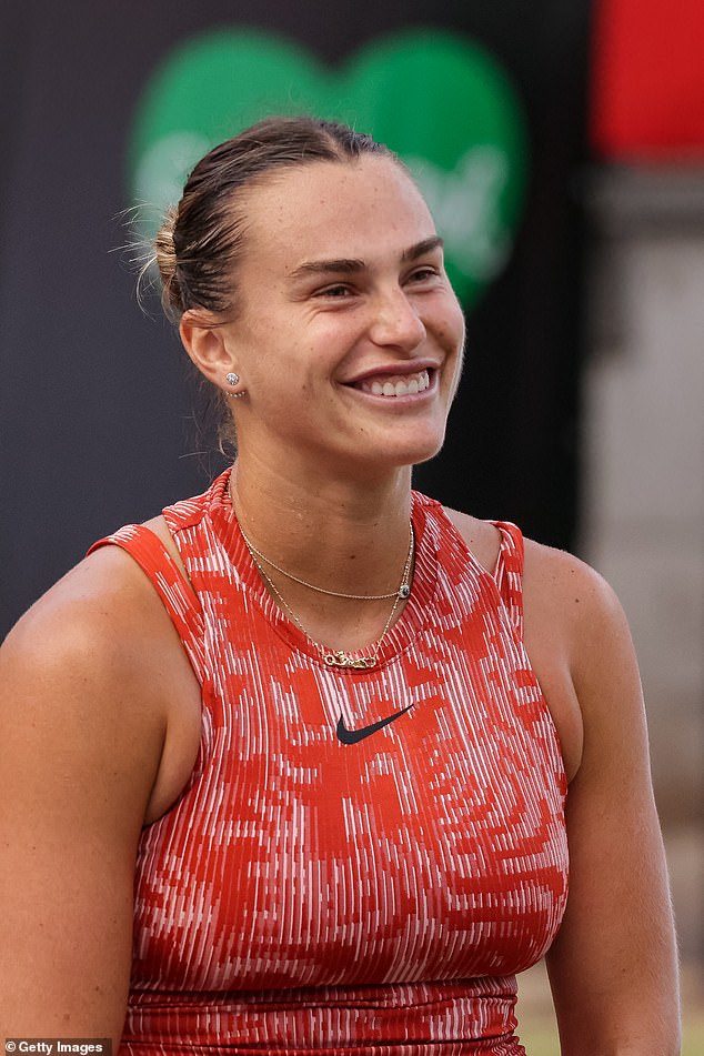 Belarusian Aryna Sabalenka (pictured) is often seen on court wearing her Panthère de Cartier necklace.