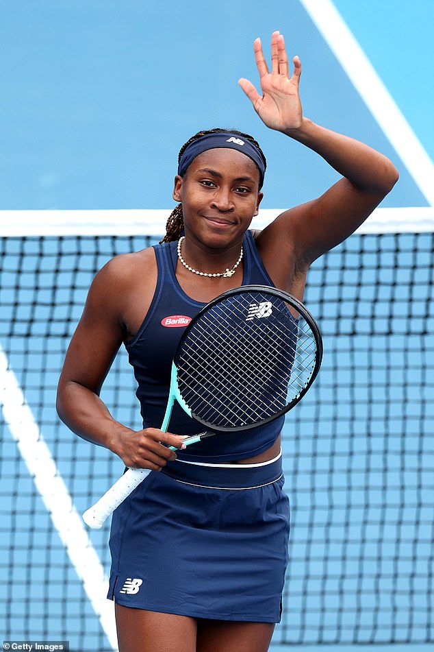 The fashion world took notice when world No. 2 Coco Gauff (pictured) wore a Vivienne Westwood Orb necklace during the Australian Open.