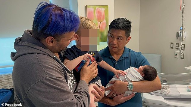 Diana's parents, Romer and Jayson De Los Santos (pictured), brought her home on April 11 after flying to Arizona, where they met the girl at the hospital for the first time.