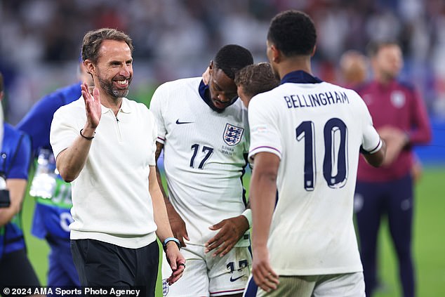 Southgate's reign as England manager looked to be drawing to a close before late goals from Jude Bellingham (right) and Kane saved the Three Lions from their embarrassment.