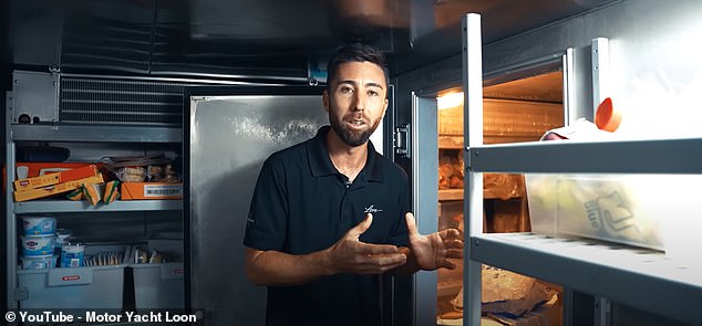 Once everything is unloaded, Dean gives viewers a tour of the kitchen and refrigerated pantry area.