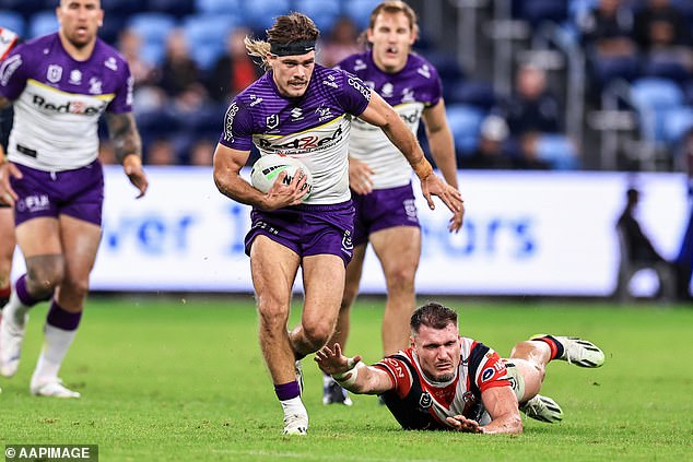 A police spokesperson confirmed Klein was attacked following the clash between Sydney Roosters and Melbourne Storm at Allianz Stadium on April 18 (pictured).