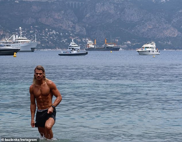 In one photo, Smith stripped down to reveal her incredibly gym-honed body and six-pack abs while taking a refreshing dip in the Mediterranean waters.