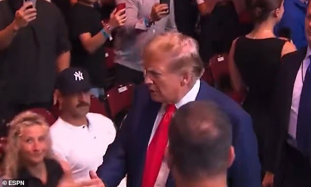 Rodgers did not greet Donald Trump Sr. when the former president walked past him at UFC 302 on June 1.