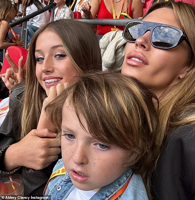 Just on Sunday, Abbey shared sweet photos rocking matching braces with her daughter Sophia while taking her four kids to the Summertime Ball at Wembley.