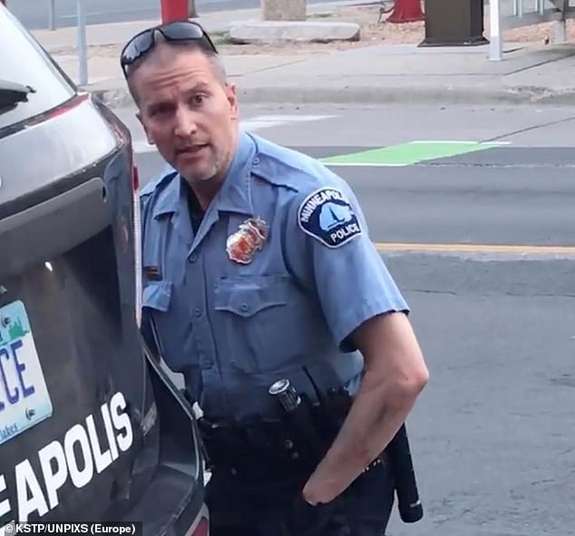 Violent crime had already been trending upward in the first half of 2020, but it really spiked after Floyd's murder at the hands of Minneapolis police officer Derek Chauvin, seen here.