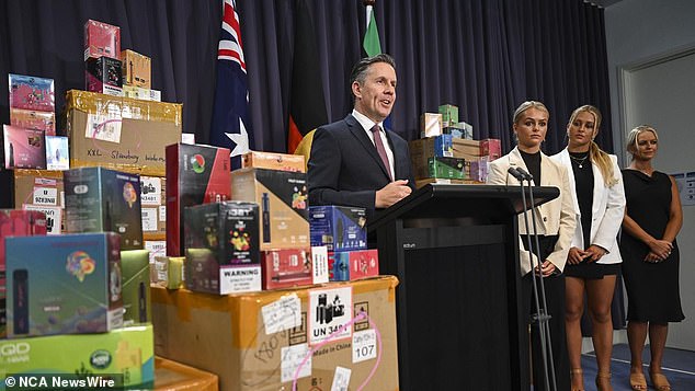 Federal Health Minister Mark Butler (pictured centre) said senators have a responsibility to protect the health of Australians when they vote on the government's anti-vaping legislation next month.