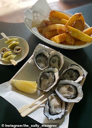 Freshly shucked native oysters and hand-cut chips