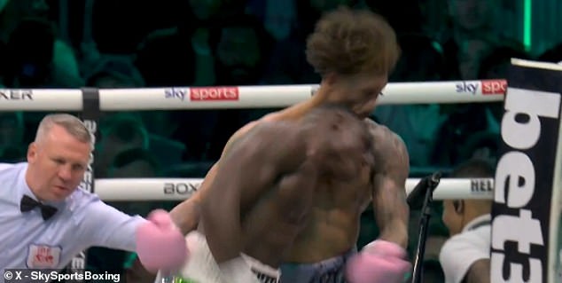 The Englishman survived a headbutt from his opponent at the end of the sixth round.