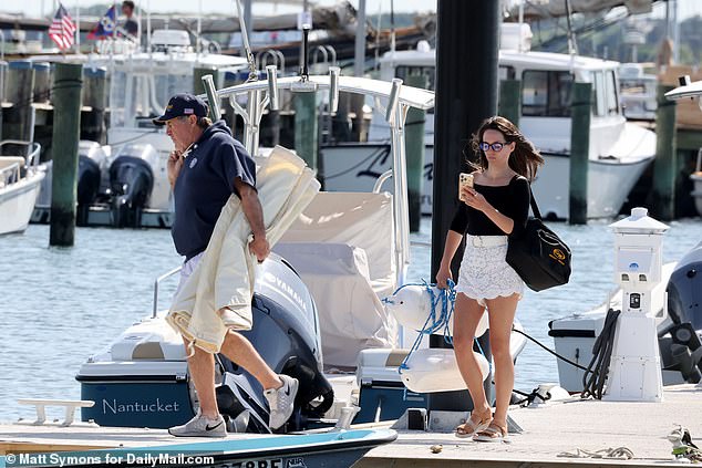 Bill Belichick and his new girlfriend Jordon Hudson are seen on the island of Nantucket