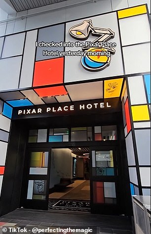 The themed hotel is entirely based on the Pixar animation studio.